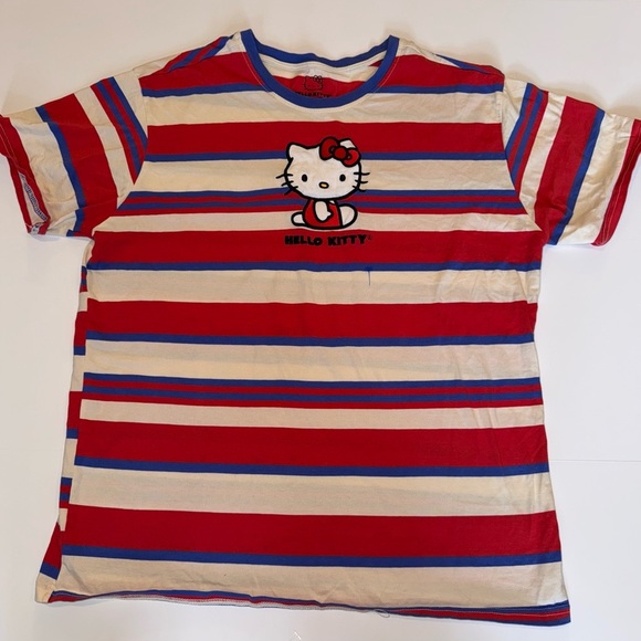 Hello Kitty women's striped T-shirt Large - Picture 1 of 6